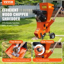12 HP Gas-Powered Wood Chipper Shredder Mulcher, 6.7m Capacity, 420cc Engine