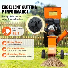12 HP Gas-Powered Wood Chipper Shredder Mulcher, 6.7m Capacity, 420cc Engine