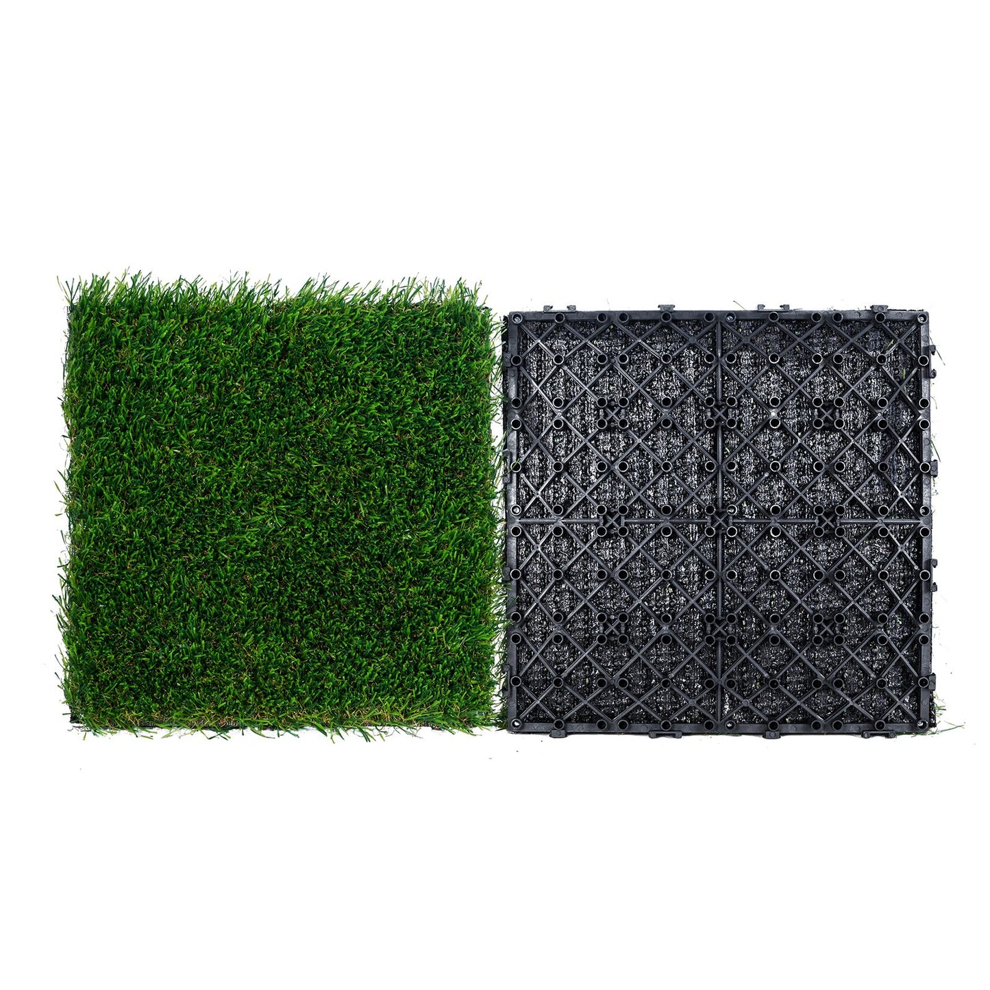 VEVOR Artifical Grass Tiles Interlocking Turf Deck Set, 9 Pack - 12"x12", Synthetic