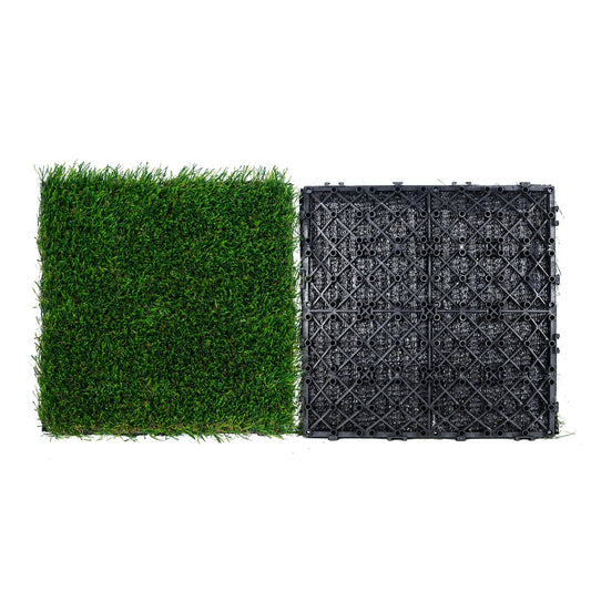VEVOR Artifical Grass Tiles Interlocking Turf Deck Set, 9 Pack - 12"x12", Synthetic