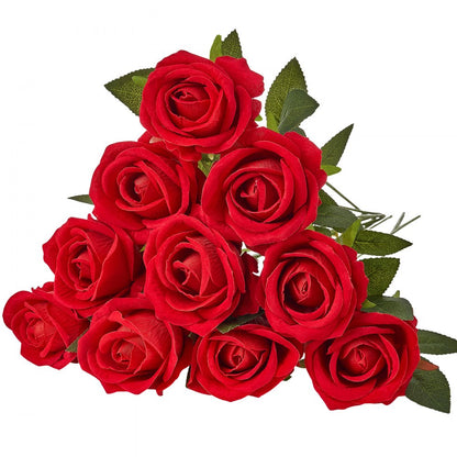 VEVOR 500 Pcs Red Roses Artificial Flowers Realistic Bouquet for Xmas Home Decor