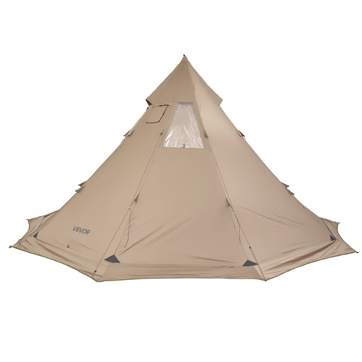Hot Tent for 4-6 Persons, Portable Winter Tipi Tent with Stove Jack, Waterproof Canvas Camping Tents, Lightweight 4 Season Shelter Tents for Hiking Fishing Backpacking, L Size