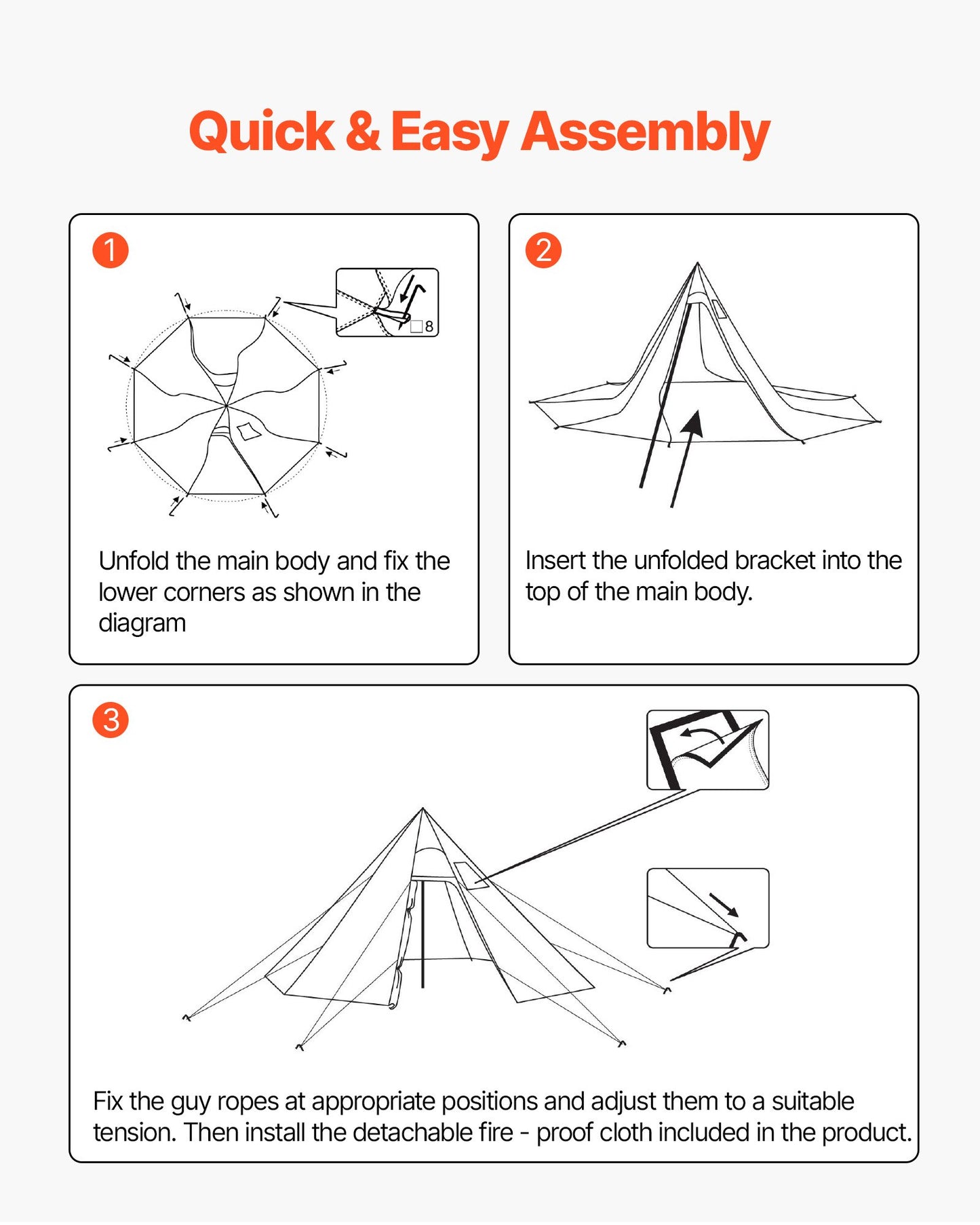 Hot Tent for 4 Persons, Camping Tipi Hot Tents with Stove Jack & Inner Tent, Portable Winter Camping Tents with Snow Skirt, Easy Setup, Waterproof 4 Season Shelter Tents for Fishing Backpacking