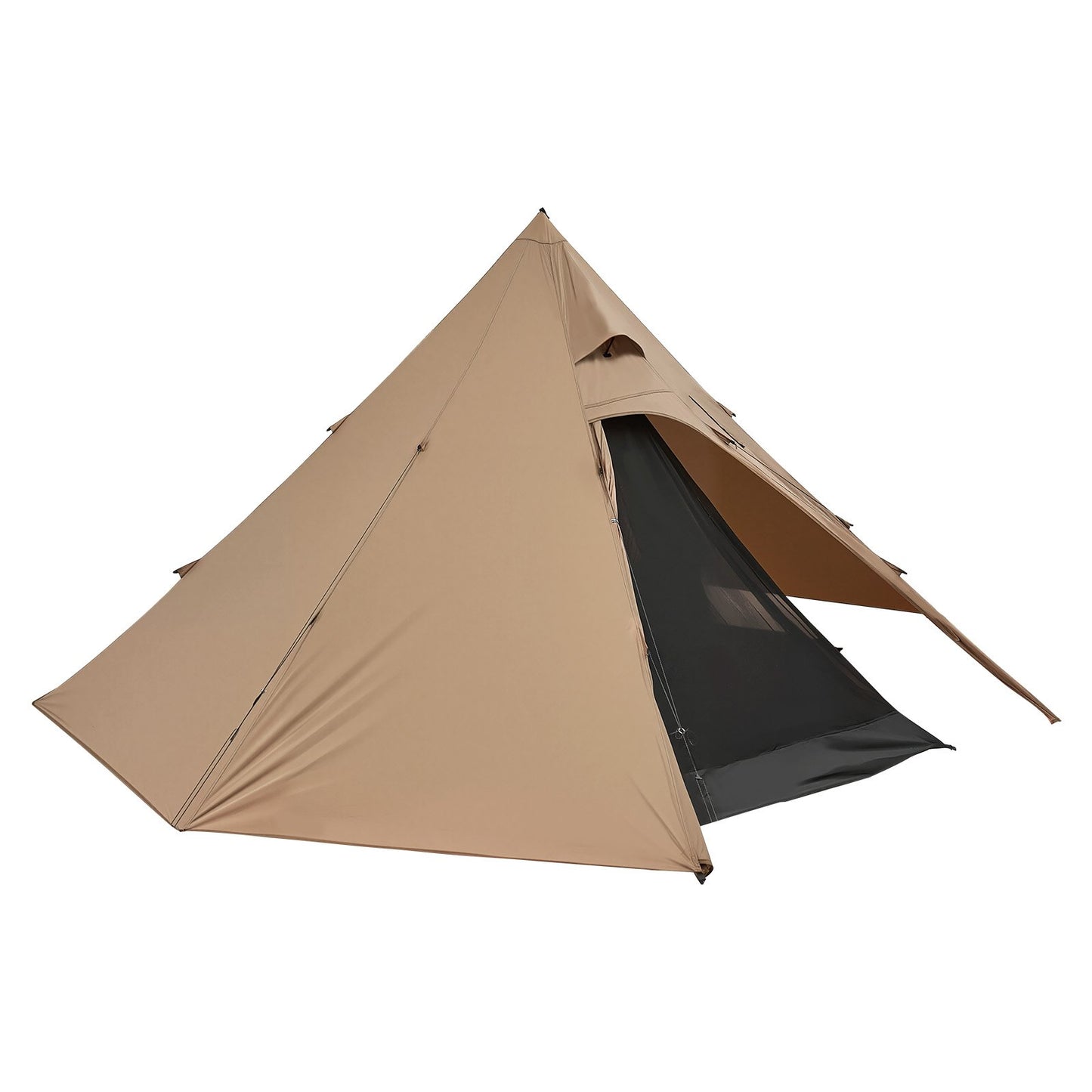 Hot Tent for 4 Persons, Camping Tipi Hot Tents with Stove Jack & Inner Tent, Portable Winter Camping Tents with Snow Skirt, Easy Setup, Waterproof 4 Season Shelter Tents for Fishing Backpacking