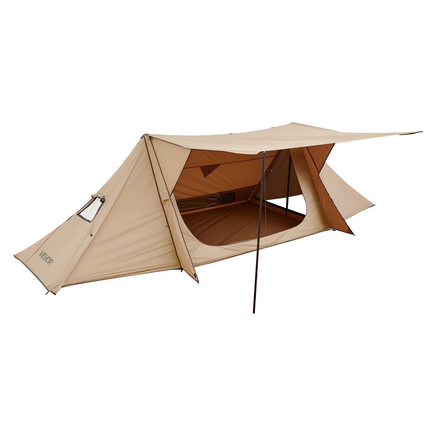 Camping Hot Tent, Lightweight Bushcraft Tent with Stove Jack & 2 Tarp Poles, Waterproof Winter Hot Tents Shelters, Portable 4 Season Tents for 2 Persons Hiking Fishing Hunting Backpacking