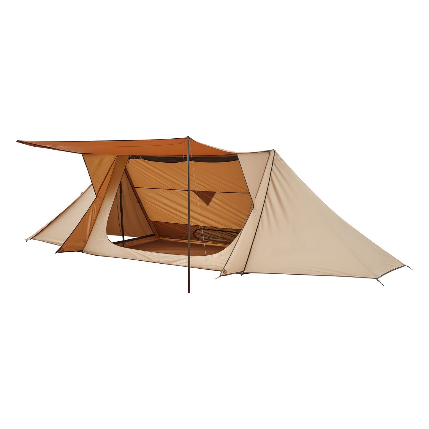 Camping Hot Tent, Lightweight Bushcraft Tent with Stove Jack & 2 Tarp Poles, Waterproof Winter Hot Tents Shelters, Portable 4 Season Tents for 2 Persons Hiking Fishing Hunting Backpacking