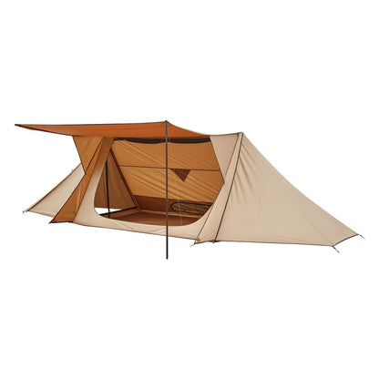 Camping Hot Tent, Lightweight Bushcraft Tent with Stove Jack & 2 Tarp Poles, Waterproof Winter Hot Tents Shelters, Portable 4 Season Tents for 2 Persons Hiking Fishing Hunting Backpacking