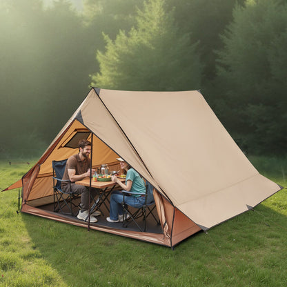 Camping Hot Tent, 2 Persons Cabin Tent with Stove Jack & Poles, Waterproof Winter Tents Shelters with Fireproof Ground Mat, Portable 4 Season Tents for Hiking Fishing Hunting Backpacking