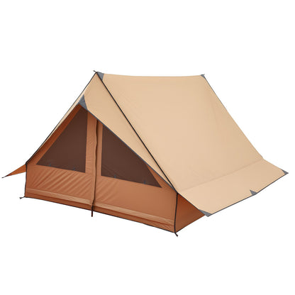 Camping Hot Tent, 2 Persons Cabin Tent with Stove Jack & Poles, Waterproof Winter Tents Shelters with Fireproof Ground Mat, Portable 4 Season Tents for Hiking Fishing Hunting Backpacking
