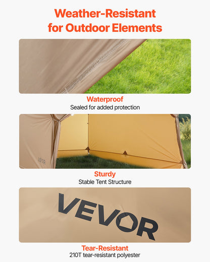 Camping Hot Tent, 2 Persons Cabin Hot Tent with Stove Jack, Waterproof Winter Tents Shelters with Vents, Lightweight & Portable 4 Season Tents for Hiking Fishing Hunting Backpacking