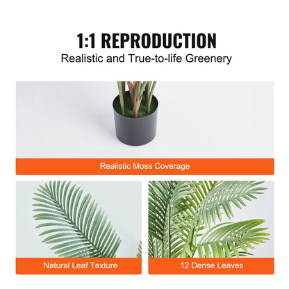 1.8m Tall Lifelike Artificial Palm Tree for Indoor & Outdoor Decor