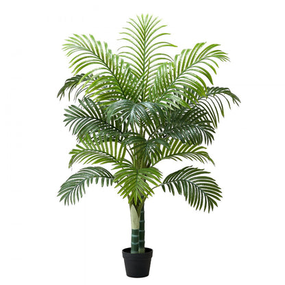 Artificial Areca Palm Tree 1524 mm, Fake Palm Tropical Plants with White Tall Planter, Faux Floor Silk Plant in Pot, Large Trees for Home Office Living Room Decor House Warming, Indoor Outdoor