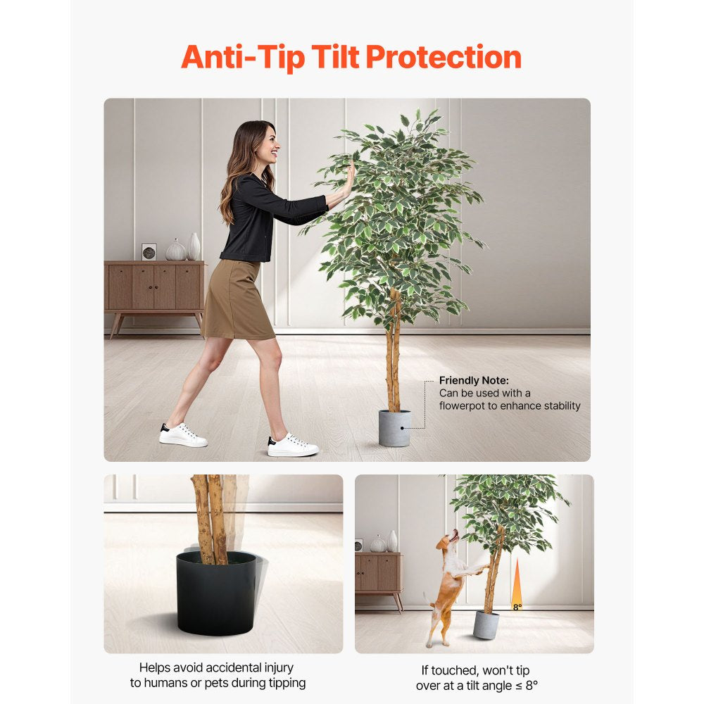 150cm Artificial Ficus Tree Tall Faux Plant with Pot for Indoor Decor