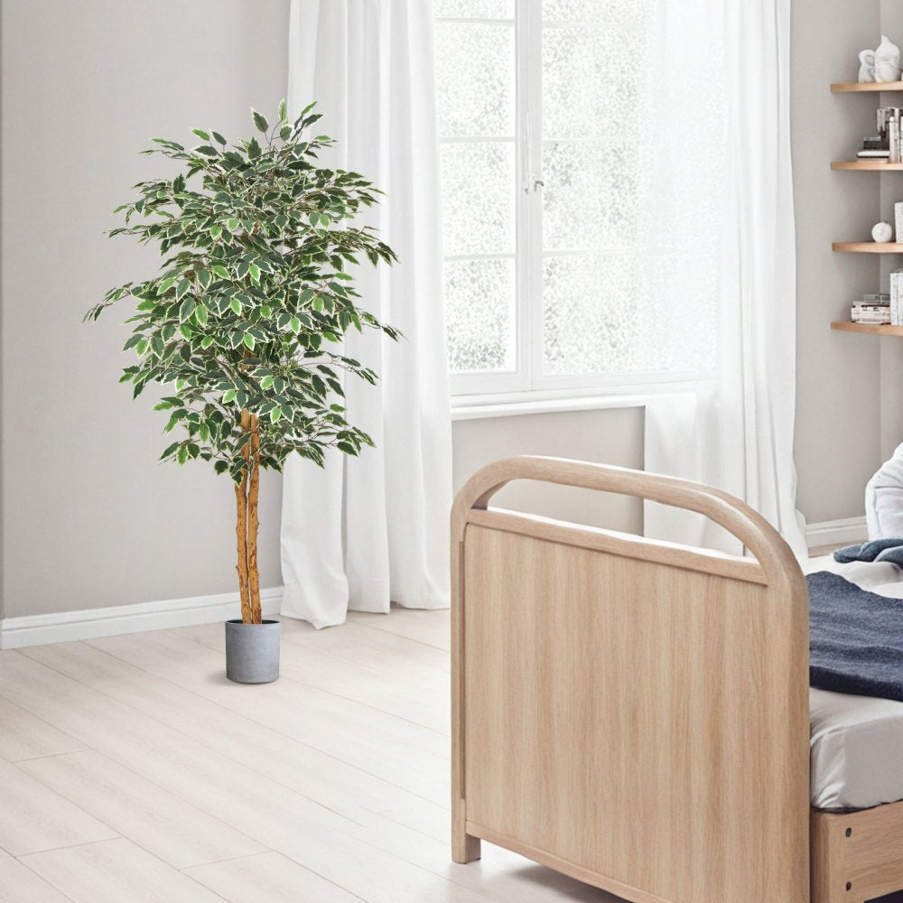 150cm Artificial Ficus Tree Tall Faux Plant with Pot for Indoor Decor