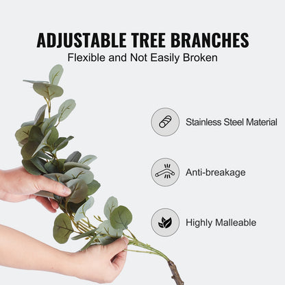 Tall Faux Eucalyptus Tree, 1.8m Lifelike Plant with Secure Base for Indoor/Outdoor Decor