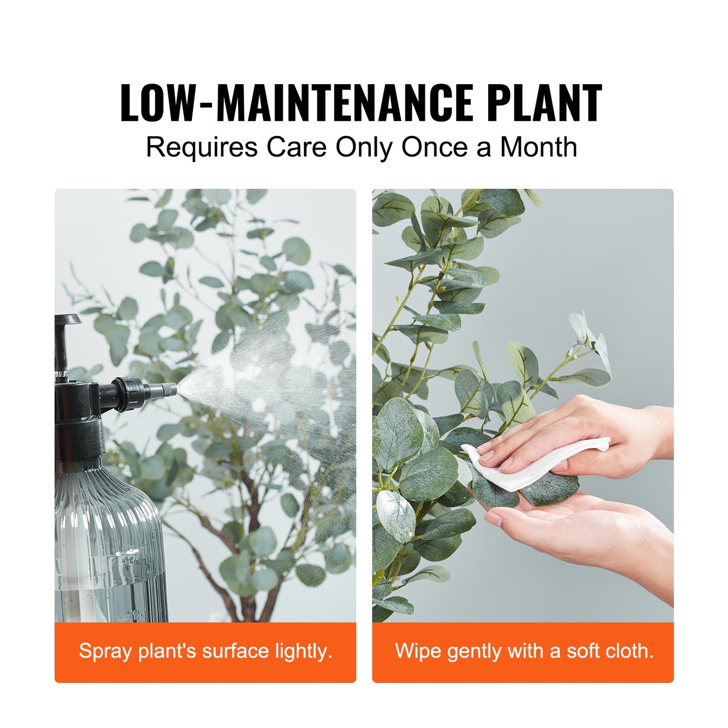 VEVOR Artificial Eucalyptus Tree, 15.2cm Tall Faux Plant, Secure PE Material & Anti-Tip
