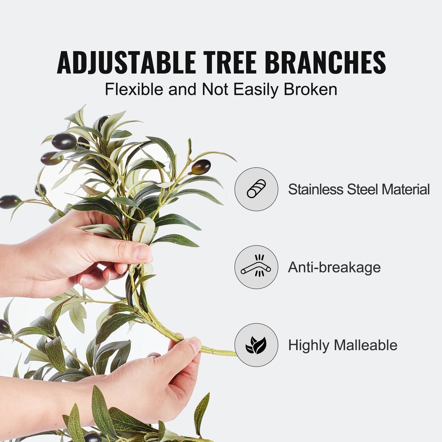 Lifelike 1.52m Artificial Olive Tree with Secure Base for Indoor/Outdoor Decor