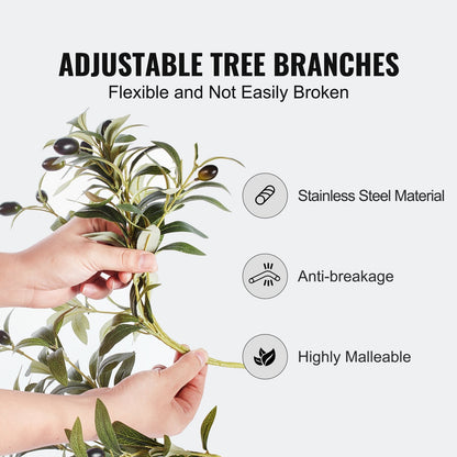 Lifelike 1.52m Artificial Olive Tree with Secure Base for Indoor/Outdoor Decor