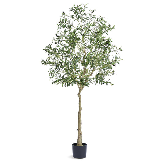 VEVOR Artificial Olive Tree, 15.2cm Tall Faux Plant, Secure PE Material & Anti-Tip