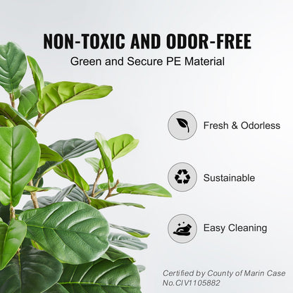 Lifelike 1.52m Fiddle Leaf Fig Tree, Secure PE, Anti-Tip, Easy Assembly
