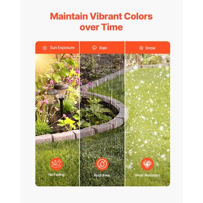 Faux Stone Landscape Edging 1180 x 95 x 57 mm Garden Lawn Edging for Walkway Brown