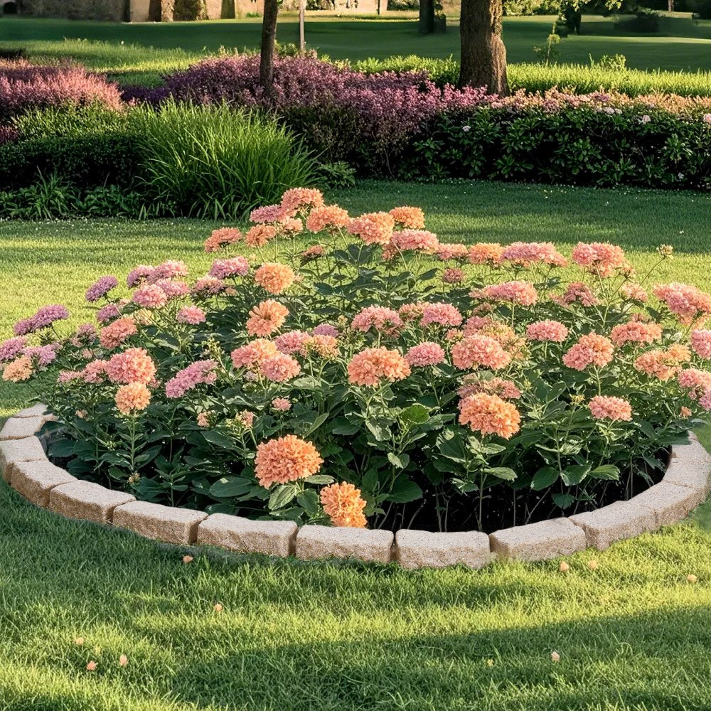 Faux Stone Landscape Edging 1180 x 95 x 57 mm Garden Lawn Edging for Walkway Brown