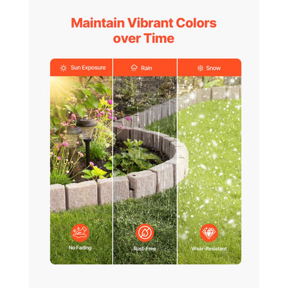 VEVOR Faux Stone Landscape Edging 46.8x3.9 in Lawn Edging Fade-Resistant