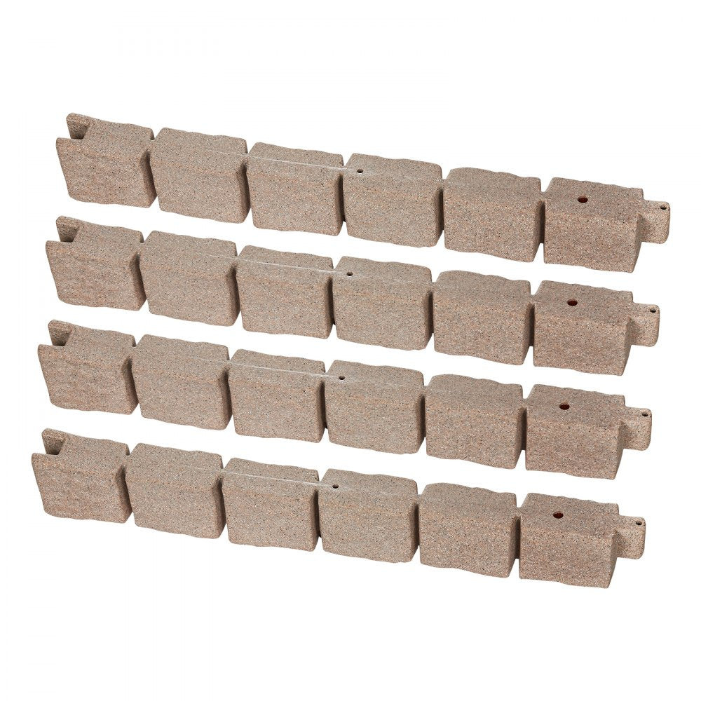 VEVOR Faux Stone Landscape Edging 46.8x3.9 in Lawn Edging Fade-Resistant