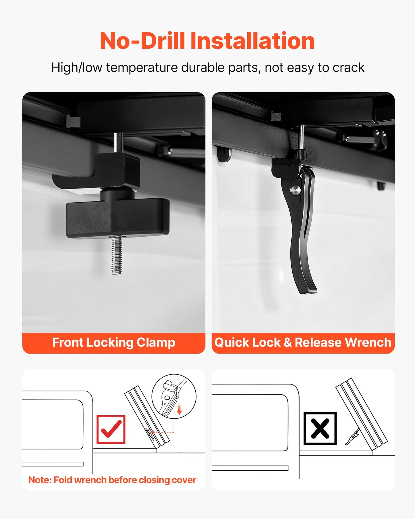 Soft Tri-Fold Truck Bed Tonneau Cover, Compatible with 2015-2025 Ford F-150 170.4 cm Bed, Waterproof Soft Folding Truck Tonneau Cover with Heavy-Duty 3-Layer PVC and Aluminum Alloy Support Bar