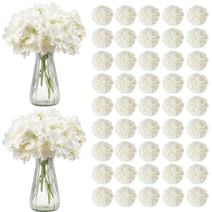 105 Pcs Artificial Silk Hydrangea Flowers 9.8 In Bouquet Arrangement White