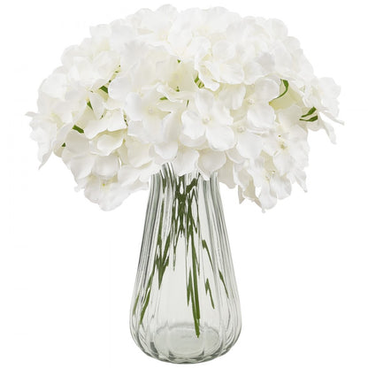 105 Pcs Artificial Silk Hydrangea Flowers 9.8 In Bouquet Arrangement White