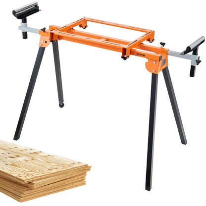 Adjustable Miter Saw Stand with Sliding Rail, Supports up to 150 kg, 2 Meter Length