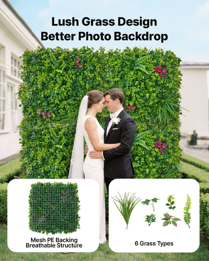Artificial Plant Wall, 16PCS 50.8 x 50.8 cm Artificial Boxwood Panels, Sun Protection Greenery Backdrop Privacy Hedge Fence, Fake Grass Wall Screen for Wedding, Indoor, Outdoor Garden, Backyard