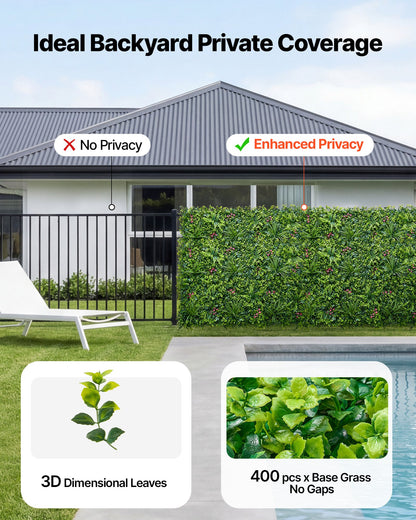 Artificial Plant Wall, 16PCS 50.8 x 50.8 cm Artificial Boxwood Panels, Sun Protection Greenery Backdrop Privacy Hedge Fence, Fake Grass Wall Screen for Wedding, Indoor, Outdoor Garden, Backyard