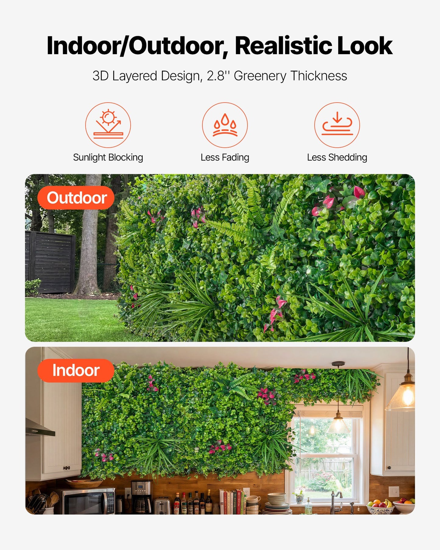 Artificial Plant Wall, 16PCS 50.8 x 50.8 cm Artificial Boxwood Panels, Sun Protection Greenery Backdrop Privacy Hedge Fence, Fake Grass Wall Screen for Wedding, Indoor, Outdoor Garden, Backyard