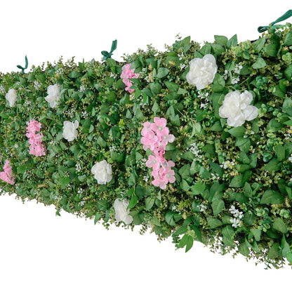 Artificial Luxury‌ Flower Wall Backdrop, 2 PCS, Each Panel 61 x 243.8 cm, Gorgeous 3D Silk Floral Backdrop Pet Friendly, Easy Installation Flower Wall Panel for Wedding, Event, Party, Home Decor