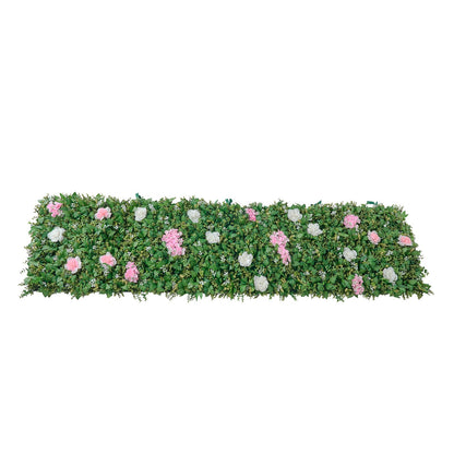 Artificial Luxury‌ Flower Wall Backdrop, 2 PCS, Each Panel 61 x 243.8 cm, Gorgeous 3D Silk Floral Backdrop Pet Friendly, Easy Installation Flower Wall Panel for Wedding, Event, Party, Home Decor