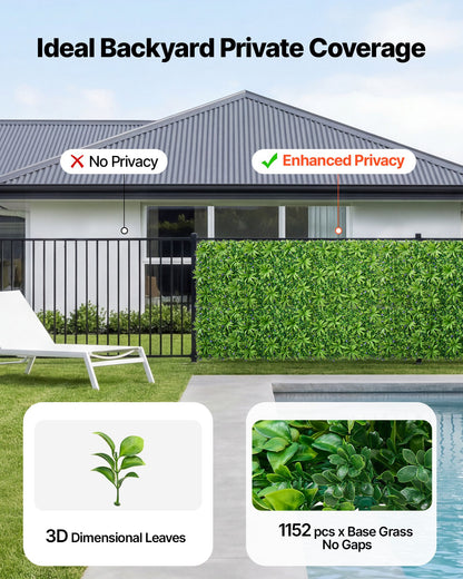 Artificial Plant Wall, 101.6 x 304.8 cm Artificial Boxwood Panels, Sun Protection Greenery Backdrop Privacy Hedge Fence, Fake Grass Screen for Wedding, Indoor, Outdoor Garden, Backyard