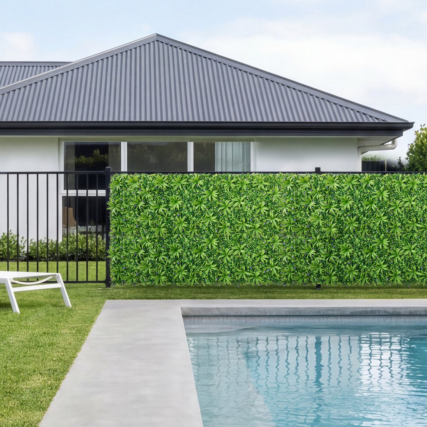 Artificial Plant Wall, 101.6 x 304.8 cm Artificial Boxwood Panels, Sun Protection Greenery Backdrop Privacy Hedge Fence, Fake Grass Screen for Wedding, Indoor, Outdoor Garden, Backyard