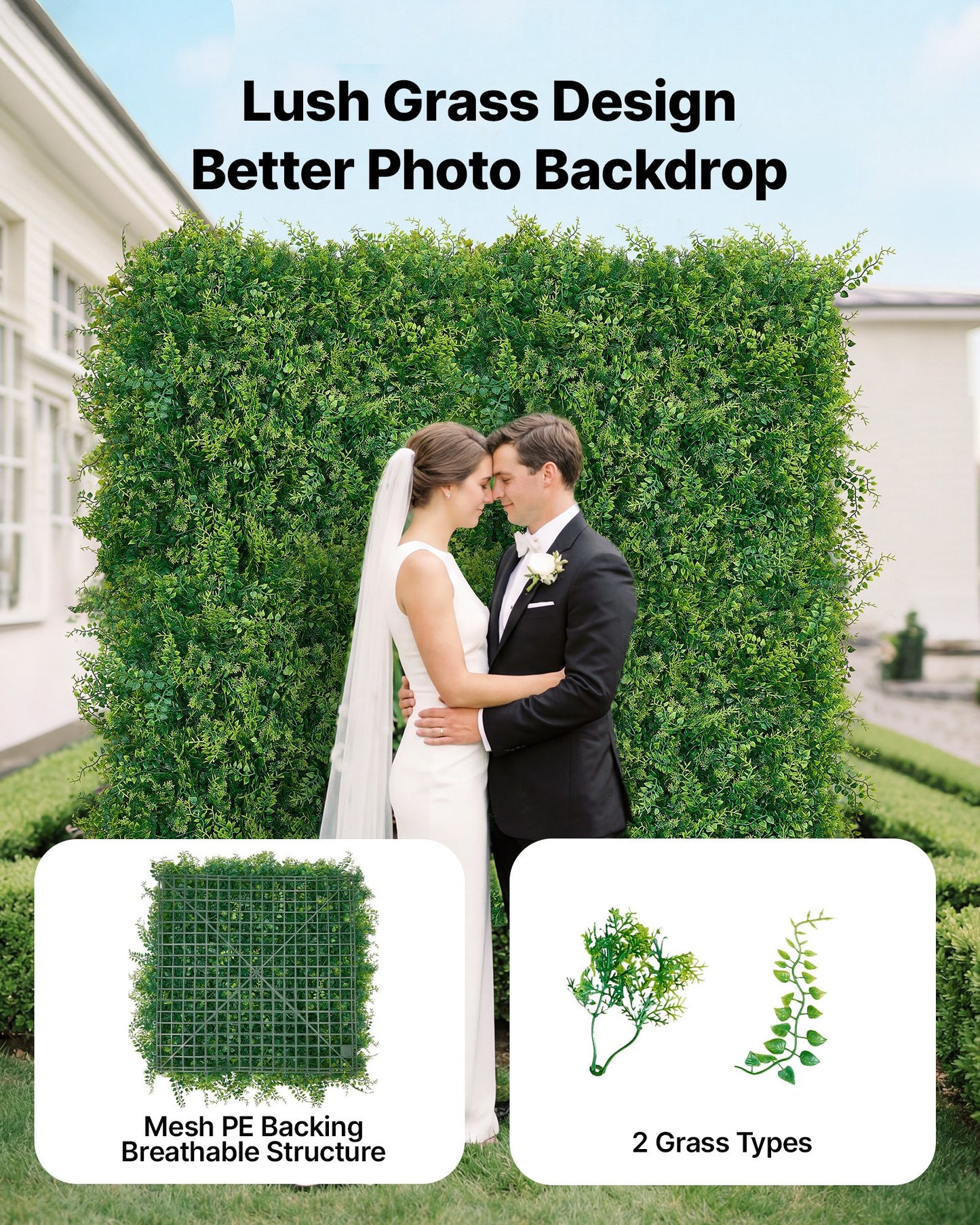 Artificial Plant Wall, 12PCS 50.8 x 50.8 cm Artificial Boxwood Panels, Sun Protection Greenery Backdrop Privacy Hedge Fence, Fake Grass Screen for Wedding, Indoor, Outdoor Garden, Backyard
