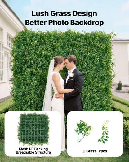 Artificial Plant Wall, 12PCS 50.8 x 50.8 cm Artificial Boxwood Panels, Sun Protection Greenery Backdrop Privacy Hedge Fence, Fake Grass Screen for Wedding, Indoor, Outdoor Garden, Backyard