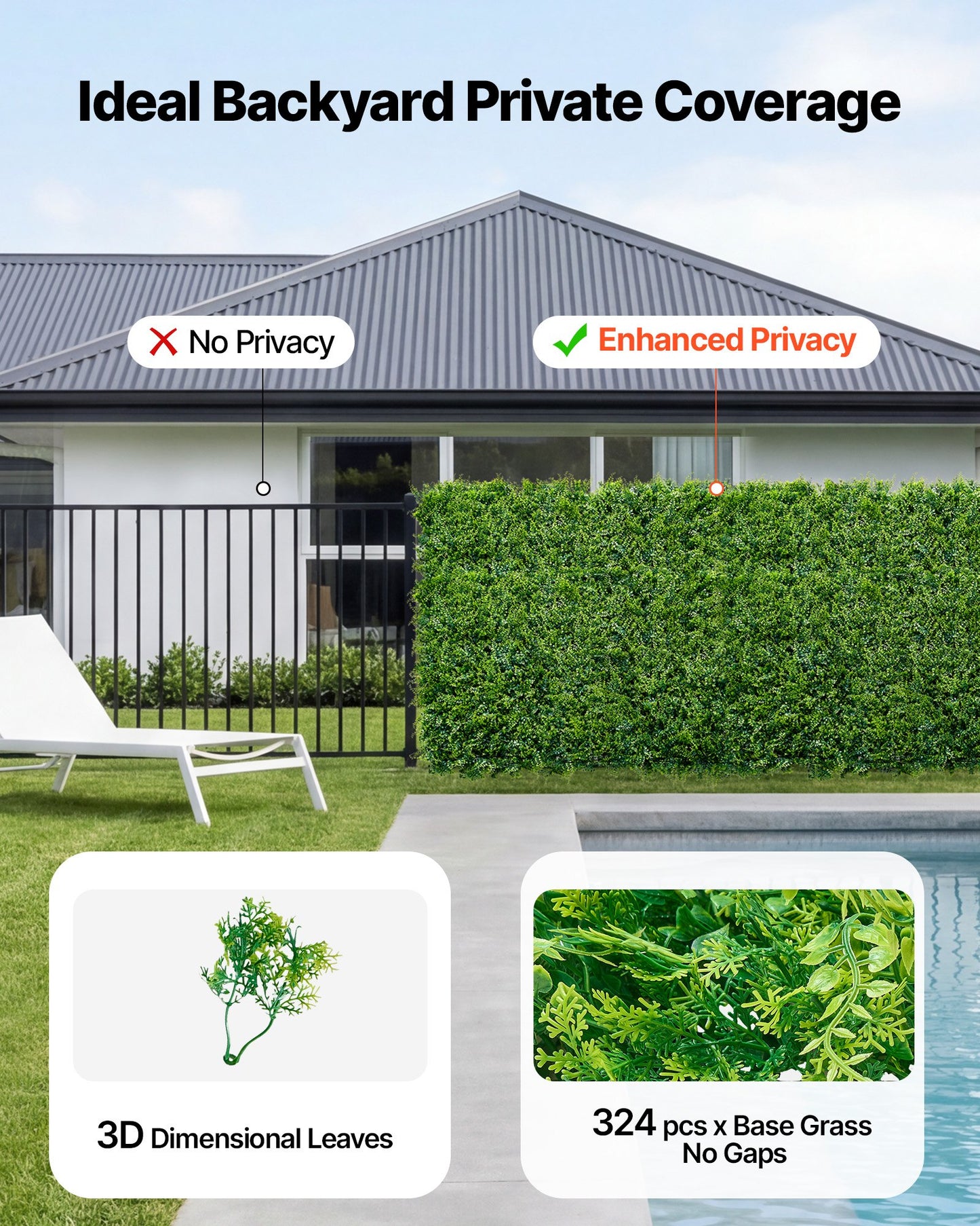 Artificial Plant Wall, 12PCS 50.8 x 50.8 cm Artificial Boxwood Panels, Sun Protection Greenery Backdrop Privacy Hedge Fence, Fake Grass Screen for Wedding, Indoor, Outdoor Garden, Backyard
