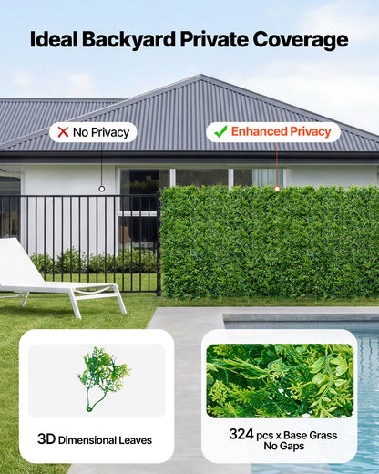 Artificial Plant Wall, 12PCS 50.8 x 50.8 cm Artificial Boxwood Panels, Sun Protection Greenery Backdrop Privacy Hedge Fence, Fake Grass Screen for Wedding, Indoor, Outdoor Garden, Backyard