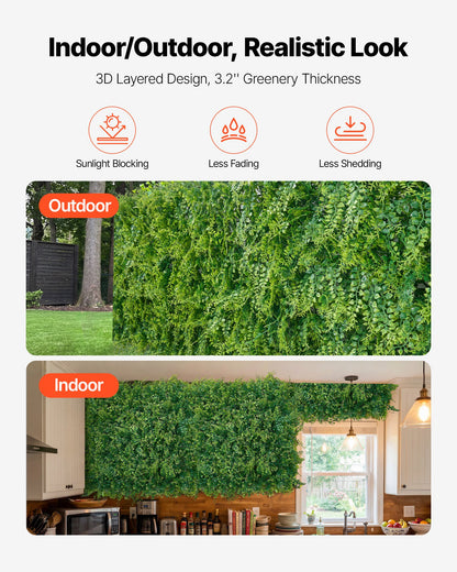 Artificial Plant Wall, 12PCS 50.8 x 50.8 cm Artificial Boxwood Panels, Sun Protection Greenery Backdrop Privacy Hedge Fence, Fake Grass Screen for Wedding, Indoor, Outdoor Garden, Backyard