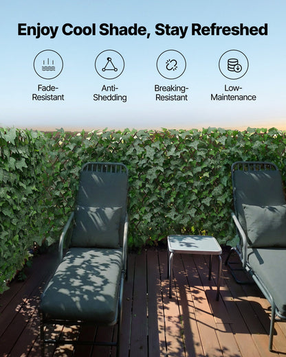 Expandable Fence Privacy Screen, 63.5 x 320 cm Expand Artificial Plant Wall, Realistic Artificial Ivy Panel with 50 Zip Ties, Decorative Faux Greenery Backdrop Hedges for Balcony Patio Outdoor