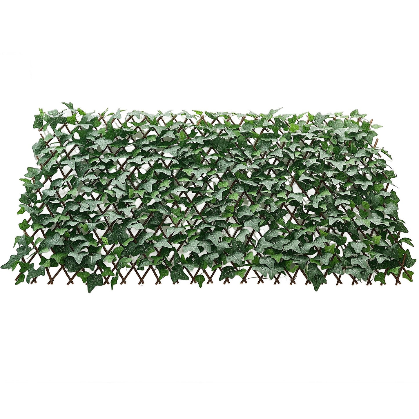 Expandable Fence Privacy Screen, 63.5 x 320 cm Expand Artificial Plant Wall, Realistic Artificial Ivy Panel with 50 Zip Ties, Decorative Faux Greenery Backdrop Hedges for Balcony Patio Outdoor