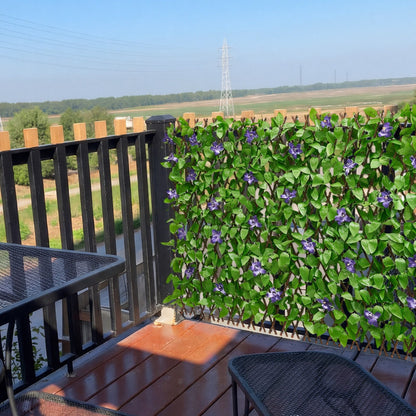 Expandable Fence Privacy Screen, 64.9 x 310 cm Expand Artificial Plant Wall, Realistic Artificial Ivy Panel with 50 Zip Ties, Decorative Faux Greenery Backdrop Hedges for Balcony Patio Outdoor
