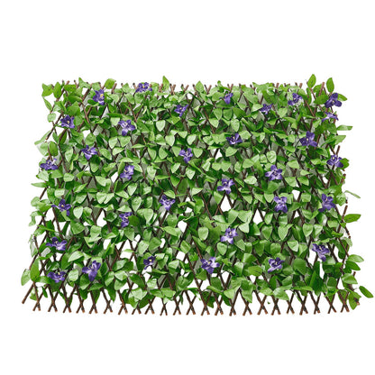 Expandable Fence Privacy Screen, 64.9 x 310 cm Expand Artificial Plant Wall, Realistic Artificial Ivy Panel with 50 Zip Ties, Decorative Faux Greenery Backdrop Hedges for Balcony Patio Outdoor