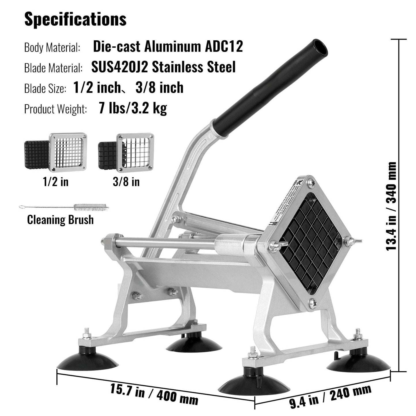 Manual Potato and Vegetable Slicer with Stainless Steel Blades, 3.2 kg