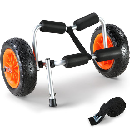 VEVOR Foldable Kayak Cart Canoe Boat Carrier 250lbs Load with 10'' Solid Tires
